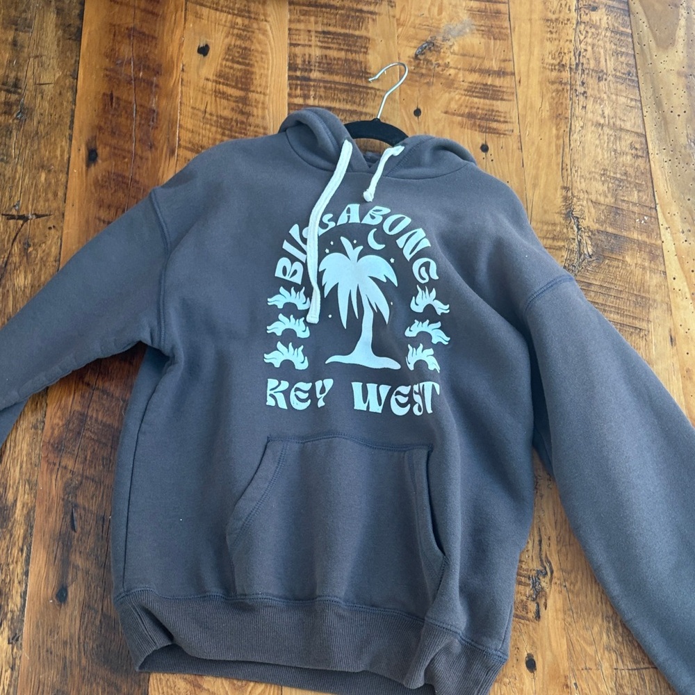 Billabong Men's Gray Hoodie with Blue Graphic